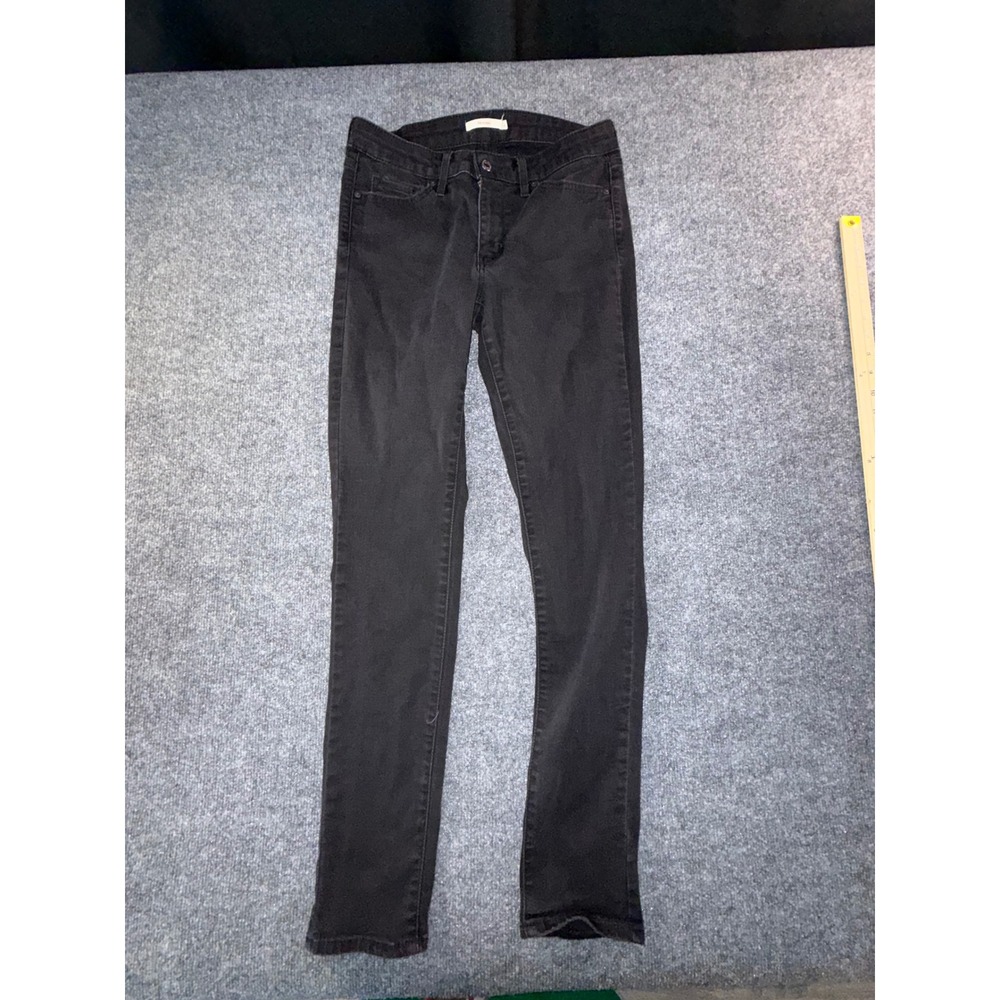 Levis 711 Skinny Jeans Womens 29 Black Mid Rise Denim Pants